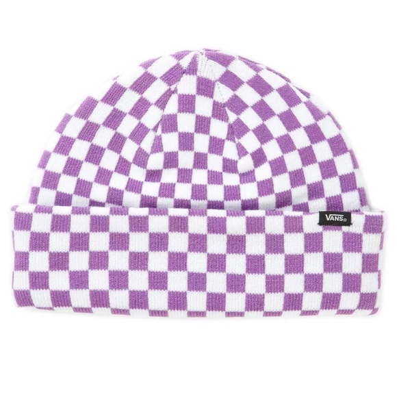 Vans Purple and White Checkered Knit Beanie - Picture 1 of 3